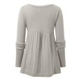 thumbnail image 7 of CAIXIA Sweaters For Women Semi Open Front Flared Hem Long Sleeve Pullover Tops Soft Basic Clothes Layering Shirts Work Outfits Fall Winter Clothes,GY2, 7 of 7
