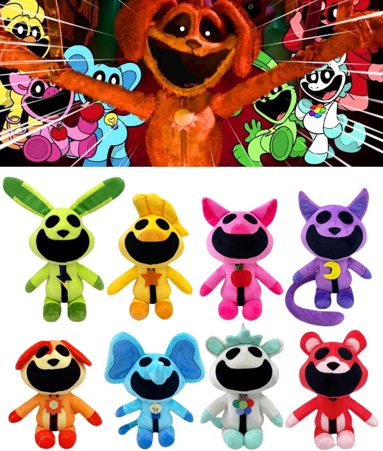 11.8 Inch Smiling Critters Plush Toys，CatNap，kickinchicken