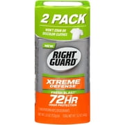 Right Guard Xtreme Defense 5 Anti-Perspirant, Fresh Blast, 2.6 Oz, 2 Ct