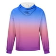thumbnail image 4 of Lilgiuy Hoodies for Men Fashion Print Loose Gradient Sweatshirts Long Sleeve Lightweight Hooded Elegant Top Drawstring Sweatshirt for Home Leisure, 4 of 4