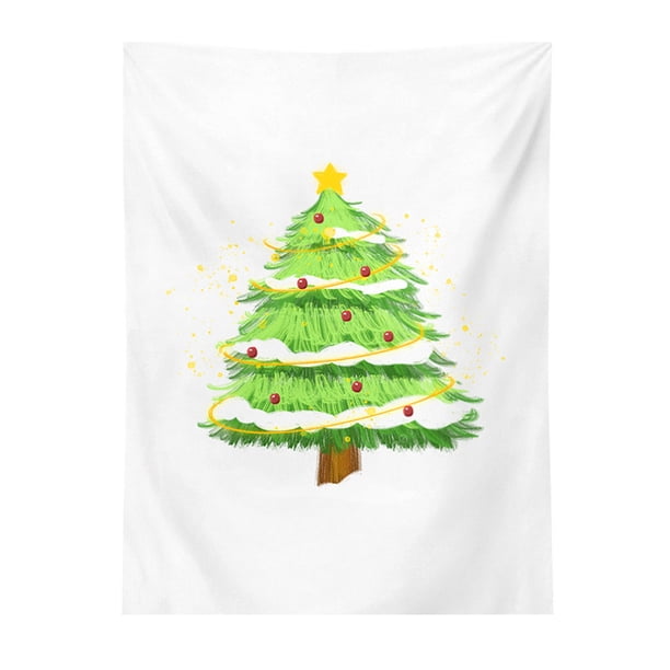 Yhmxh Decoración navideña, tela colgante para fiestas, fondo de árbol de Navidad, regalo