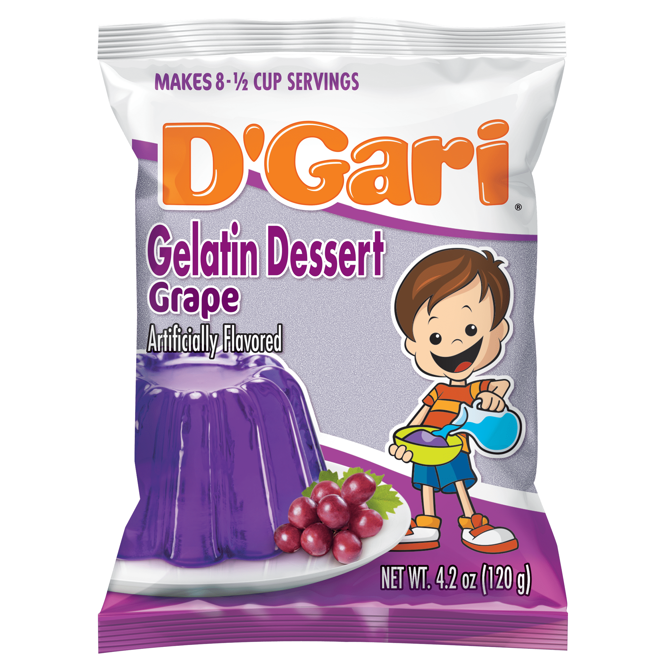 D'Gari Strawberry Gelatin Mix, 4.2 oz Box, No Allergens, Easy