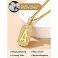thumbnail image 5 of FindChic 14K Gold Plated Necklaces for Men Women Cubic Zirconia Dog Tag Letter K Pendant Birthday Anniversary Jewelry Gifts for BF Husband, 5 of 8