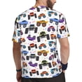 thumbnail image 2 of Wukai Cartoon Monster Trucks1 Print Men's Short-Sleeved Mesh T-Shirt,Quick-Dry Short Sleeve Workout T-Shirt-X-Large, 2 of 8