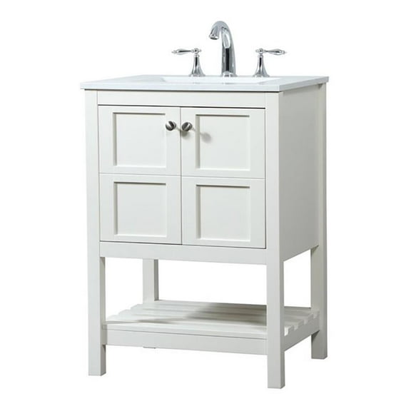 24 inch single bathroom vanity in white