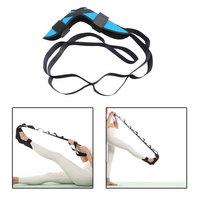 Estirador de pies y pantorrillas, cinturón de estiramiento para gimnasia Pilates, correa de estiramiento para Yoga Azul