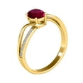 thumbnail image 4 of AoneJewelry 10K Oval Shape Created Ruby Diamond Ring In Rose, White & Yellow Gold, 4 of 5