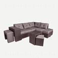 thumbnail image 2 of Sala esquinera Modular  Barcelona, Atlas del Descanso 5 piezas incluye baul, gris, 2 of 7
