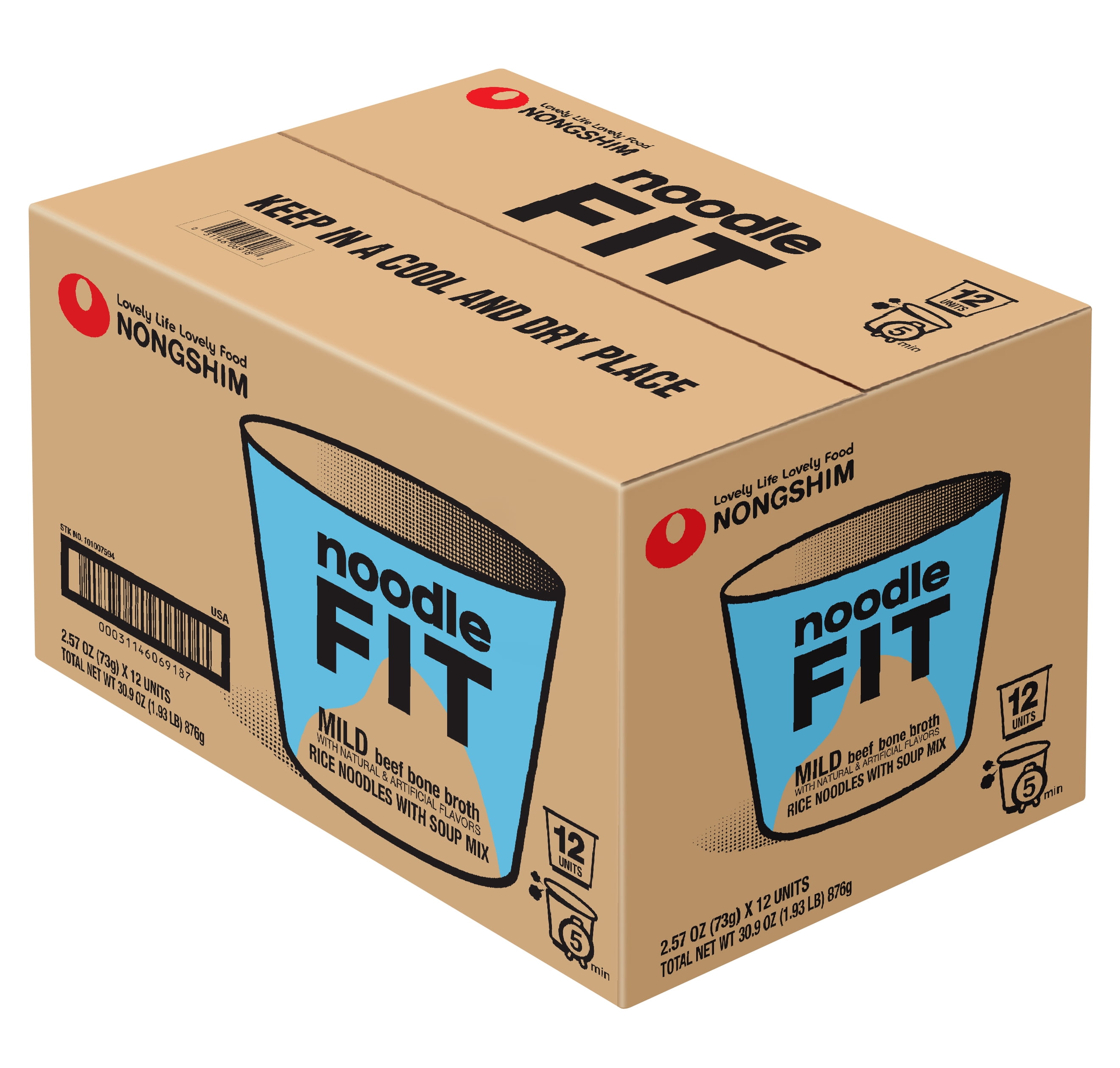 Nongshim Gomtang, High Fiber Cup, Rice Noodle, 2.57 oz (73g), pack of 1