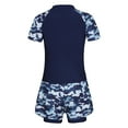 thumbnail image 4 of Alvivi Kids Boys Rash Guard Swim Trunks And Shirt Tankini Set 2 Piece Swimsuit Bathing Suit Camouflage Blue XXL/130, 4 of 8