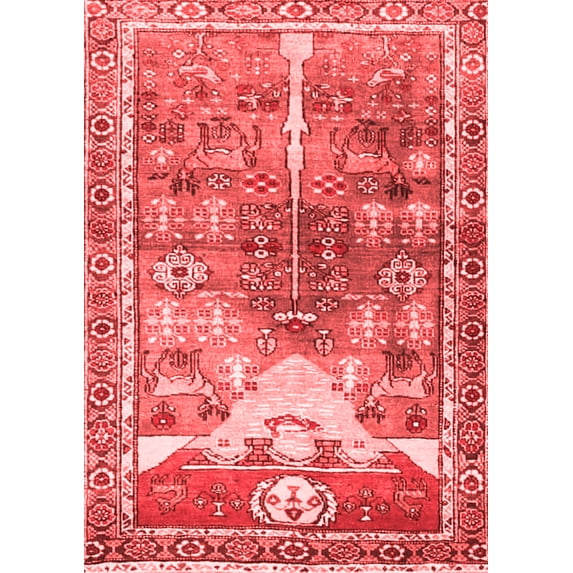 Ahgly Company Indoor Rectangle Persian Red Traditional Area Rugs, 2' x 3'