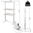 thumbnail image 3 of Porte-serviettes Pliable à 3 Niveaux pour Vêtements, Porte-Serviettes Pliable à Rouleaux, Porte-Serviettes Robustes, Tiges de Suspension Intérieures en Acier Inoxydable d'Extérieur, 3 of 8