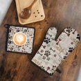 thumbnail image 5 of Paw Prints and Bones Kitchen Oven Mitt and Pot Holder Sets 2 Pcs for Baking, Cooking and Grilling, Heat Resistant Up To 392 °F, 5 of 7
