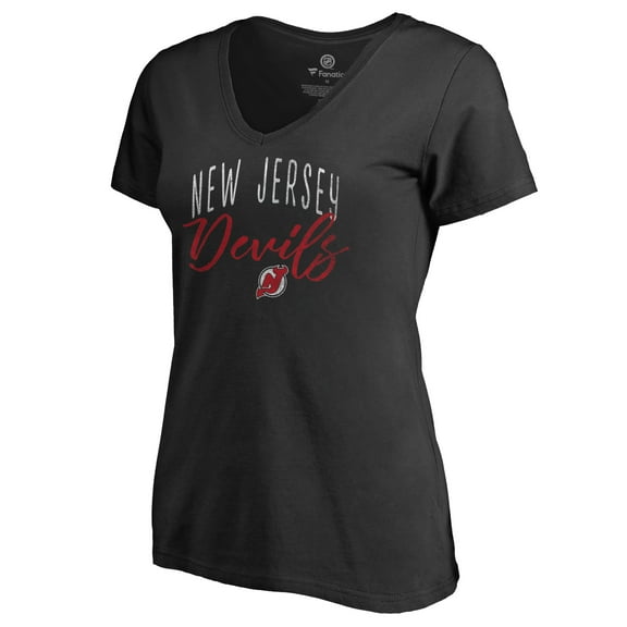 Women's Black New Jersey Devils Graceful V-Neck T-Shirt