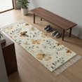 thumbnail image 5 of Area Rug with Tassels 2' x 5', Spring Butterfly Flower Leaves Kitchen Runner Rug for Hallway Bedroom Throw Rugs, Vintage Floral Seamless Soft Door Mat for Bathroom Entrance Living Room, 5 of 9