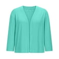 thumbnail image 5 of Delliss Women's Solid Color Versatile Short Fall Knitted Cardigan Light Blue M, 5 of 7