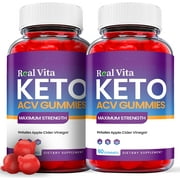 (2 Pack) Real Vita Keto ACV Gummies - Supplement for Weight Loss - Energy & Focus Boosting Dietary Supplements for Weight Management & Metabolism - Fat Burn - 120 Gummies