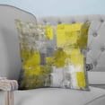 thumbnail image 4 of Yellow Grey 20x20 Pillow Covers Set of 2, Abstract Art Oil Painting Modern Geometric Throw Pillow Covers Decorative Couch Cushion Case, Microfiber Square Pillowcases for Bedroom Car Living Room, 4 of 7