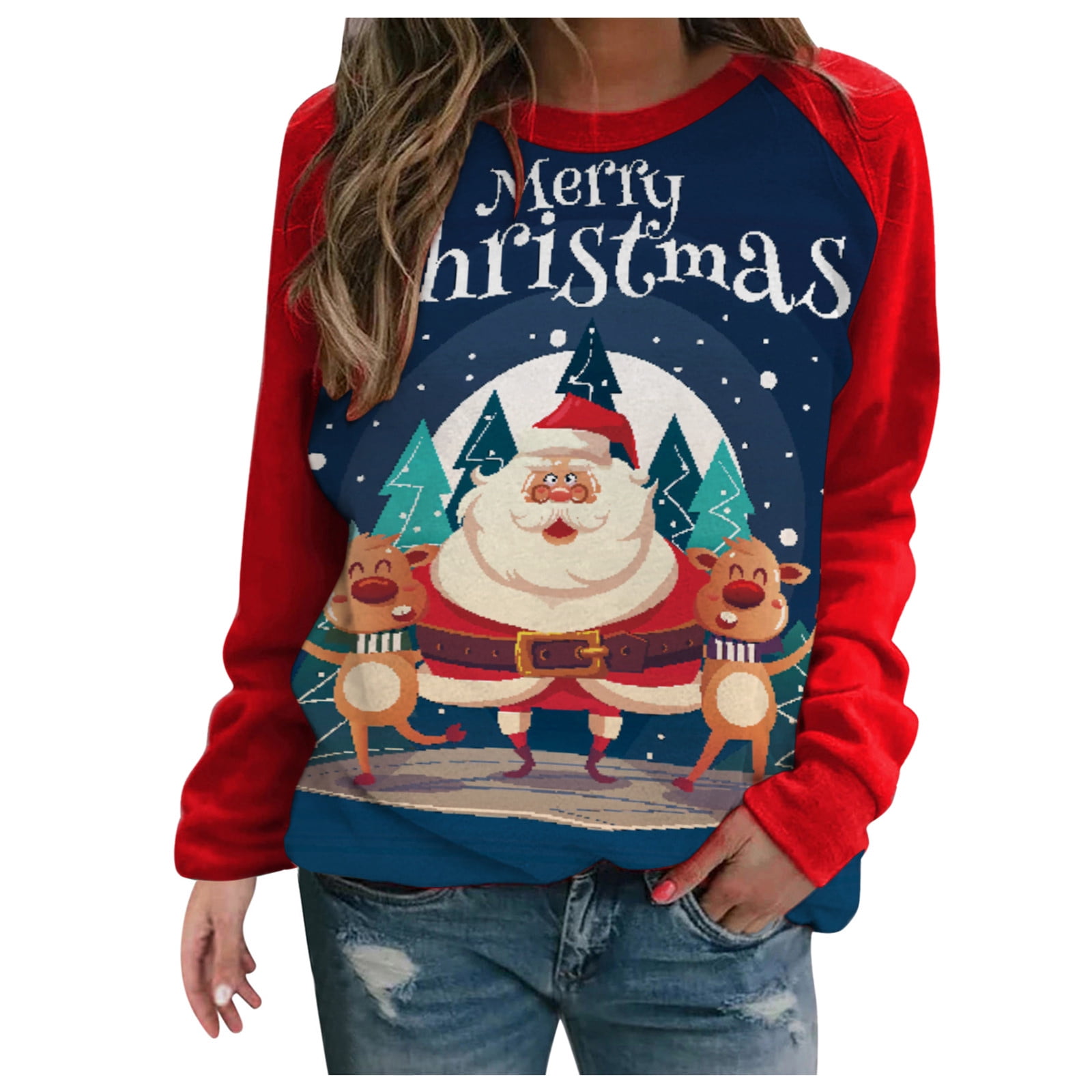 GBSELL Female Sweater Christmas Tops 