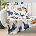 thumbnail image 3 of Cat Blanket for Women Cat Throw Blankets for Adults Fleece Cat Blanket Fuzzy Cat Blanket White Fleece Blanket for Kids Women Cartoon Cat Colorful Plush Throw Blanket Gift, 3 of 6