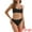 Black, variant on Women's 2 Piece Adjustable Spaghetti Straps Bikini Sets XL Black