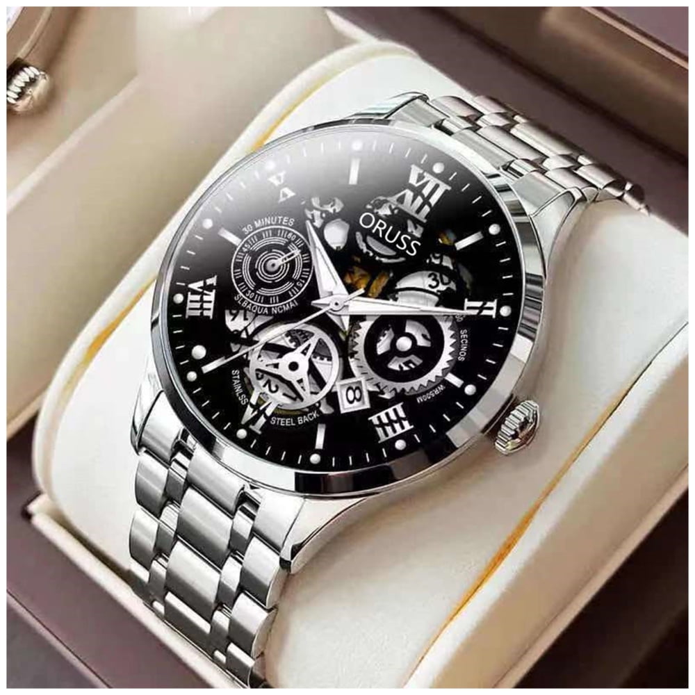 Classic stainless steel wrist watches for men