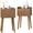Rustic Brown, variant on Nightstand Set of 2, Small Bed Side Table with Fluted Door, End Table with Solid Wood Legs, Mid-Century Bedside Table for Bedroom Small Space