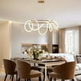 thumbnail image 3 of Modern Round Metal LED Tube Music Symbol Chandelier Golden Ceiling Pendant Light Pendant Light Simple Modern Home Art Restaurant Lamp Dining Table Bar White Circular Ring Pendant Light Metal LED, 3 of 8