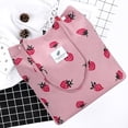 thumbnail image 6 of Ayieyill Corduroy Tote Bag for Women Girl Canvas Shoulder Cord Purse with Inner Pocket (Pink Strawberry), 6 of 6