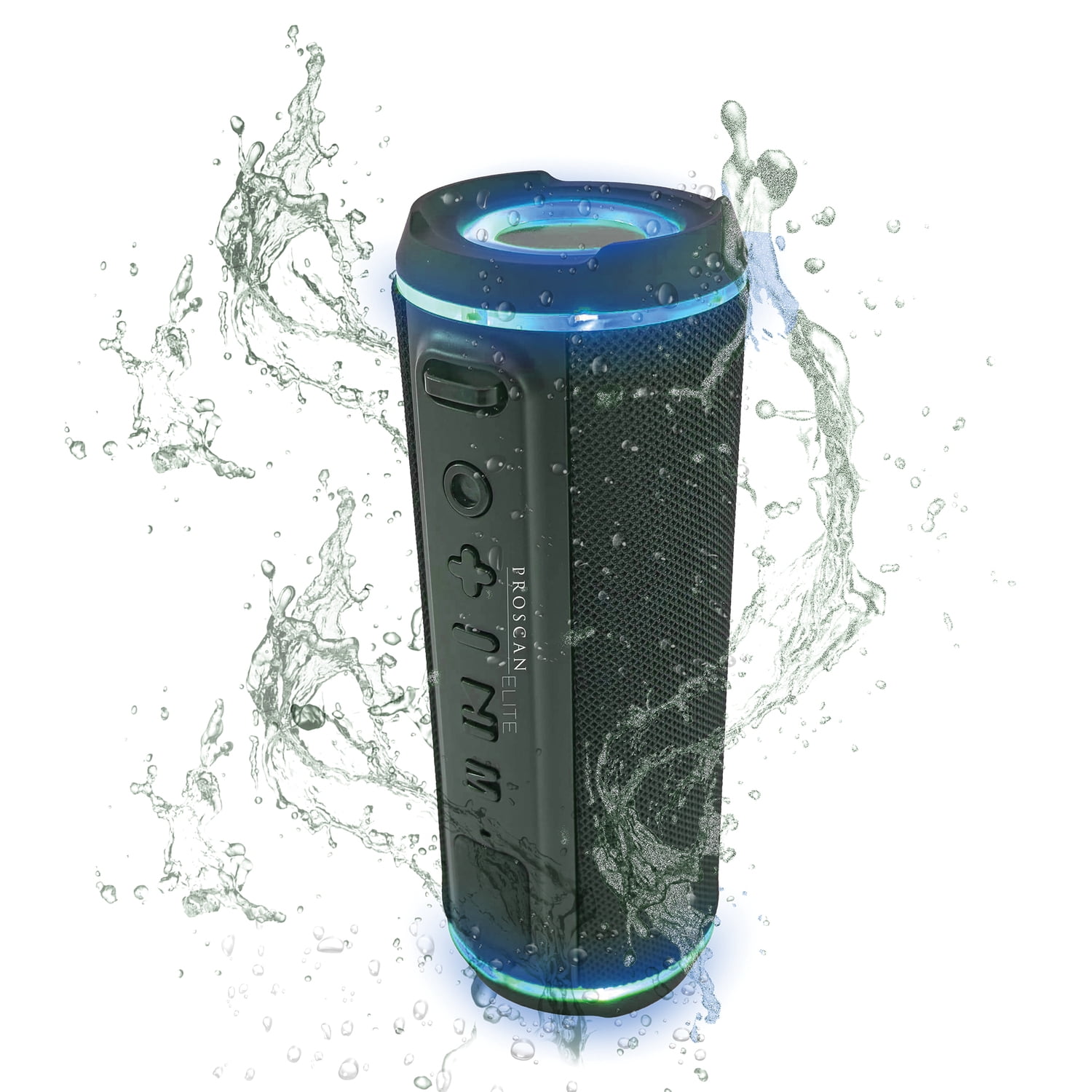 Proscan Elite Portable Light-up Waterproof Bluetooth Speaker with 360° Sound and FM Radio, Black