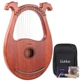 thumbnail image 1 of Arpa tipo lira LIEKE, 16 cuerdas de metal, cuerpo de caoba con bolsa y llave, 1 of 7