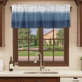 thumbnail image 6 of 2 Pack Valances for Window, Navy Blue Ombre Short Curtains for Kitchen Bedroom Living Room, Modern Abstract Art Texture Rod Pocket Small Window Treatment Valance Drapes 42 x 12 Inch, 6 of 8