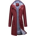thumbnail image 3 of Useagrey Chaquetas impermeables para mujer, chaqueta de lluvia con capucha sólida, cortavientos largo para exteriores de talla grande, abrigo con cremallera, viaje, senderismo, 3 of 5