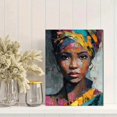 thumbnail image 2 of Qisvanset African Woman Portrait Oil Painting Canvas Wall Art 15.75x11.81 INCHES, 2 of 8