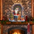 thumbnail image 6 of Designocracy 8611045H 24 x 18 in. Santas Surprise Visit Holiday Christmas Santa Snowman Door Decor, 6 of 11