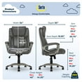 thumbnail image 3 of Serta® Garret Executive Office Chair, Ergonomic Lumbar Support, Semi-Plush Cushion, Body Pillows, Gray, 3 of 17