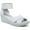 Grey, variant on Womens Riviera Leather Ankle Strap Wedge Sandals