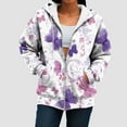 thumbnail image 4 of idosla Womens Zip Up Hoodies Long Sleeve Oversized Sweatshirts Y2K Pockets 2025 Fall Outfits Fashion Clothes (Light Purple, XXL), 4 of 7