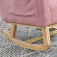 thumbnail image 5 of Rocking Chair Nursery, Teddy Glider Rocker with Rubber Wood Legs and One Lumbar Pillow, Accent Armchair for Living Room Reading Room Bedroom, Pink, 5 of 9