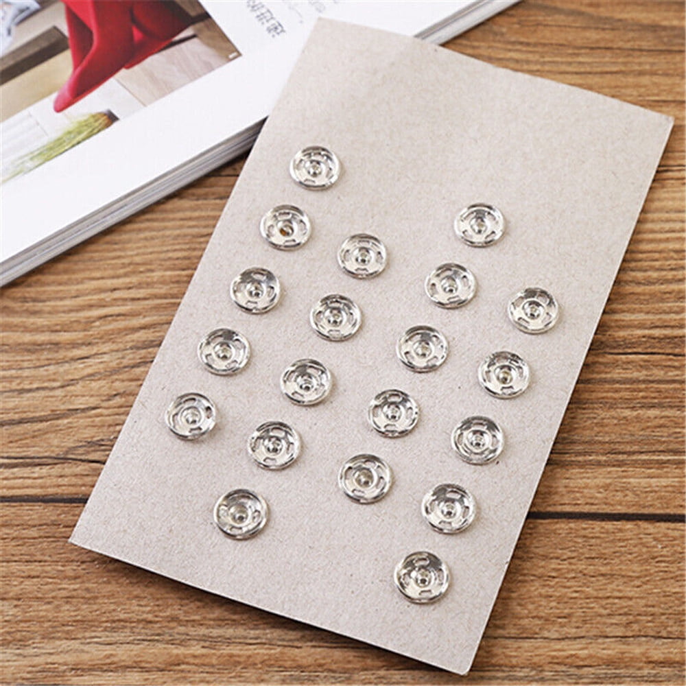 120 Sets Sew-On Snap Buttons - Stainless Steel, 3 Sizes (8mm, 10mm, 13mm) For Clothing & DIY, Silver