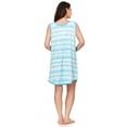 thumbnail image 4 of Lati Fashion Women Night Gown Sleeveless Sleepwear Female Woman Sleep Nightshirt Blue Size Large, 4 of 4