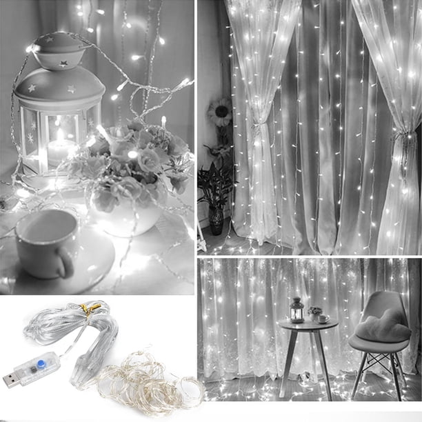 Cadena de luz de 8 modos de 3x1 m luz de cortina para bodas comedores jardines fiestas de cumpleaños ANGGREK Otros