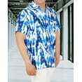 thumbnail image 5 of HAPPY BAY Men's Hawaiian Shirts Short Sleeve Button Down Shirt Men's Hawaii Shirts Boho Holiday Casual Summer Beach Shirts for Men Funny 5XL Leaves, Blue, 5 of 6