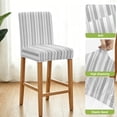 thumbnail image 4 of Grey Line Striped Bar Stool Covers - Stretch Dining Chair Covers Set of 4, Farmhouse Modern Geometric Stripes Bar Chair Cover Removable Counter Stool Pub Chairs Slipcovers Protectors for Kitchen/Cafe, 4 of 9