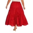 thumbnail image 5 of Beautybatik Red Women Cotton Boho Gypsy Long Maxi Godet Flare Skirt 2x, 5 of 6