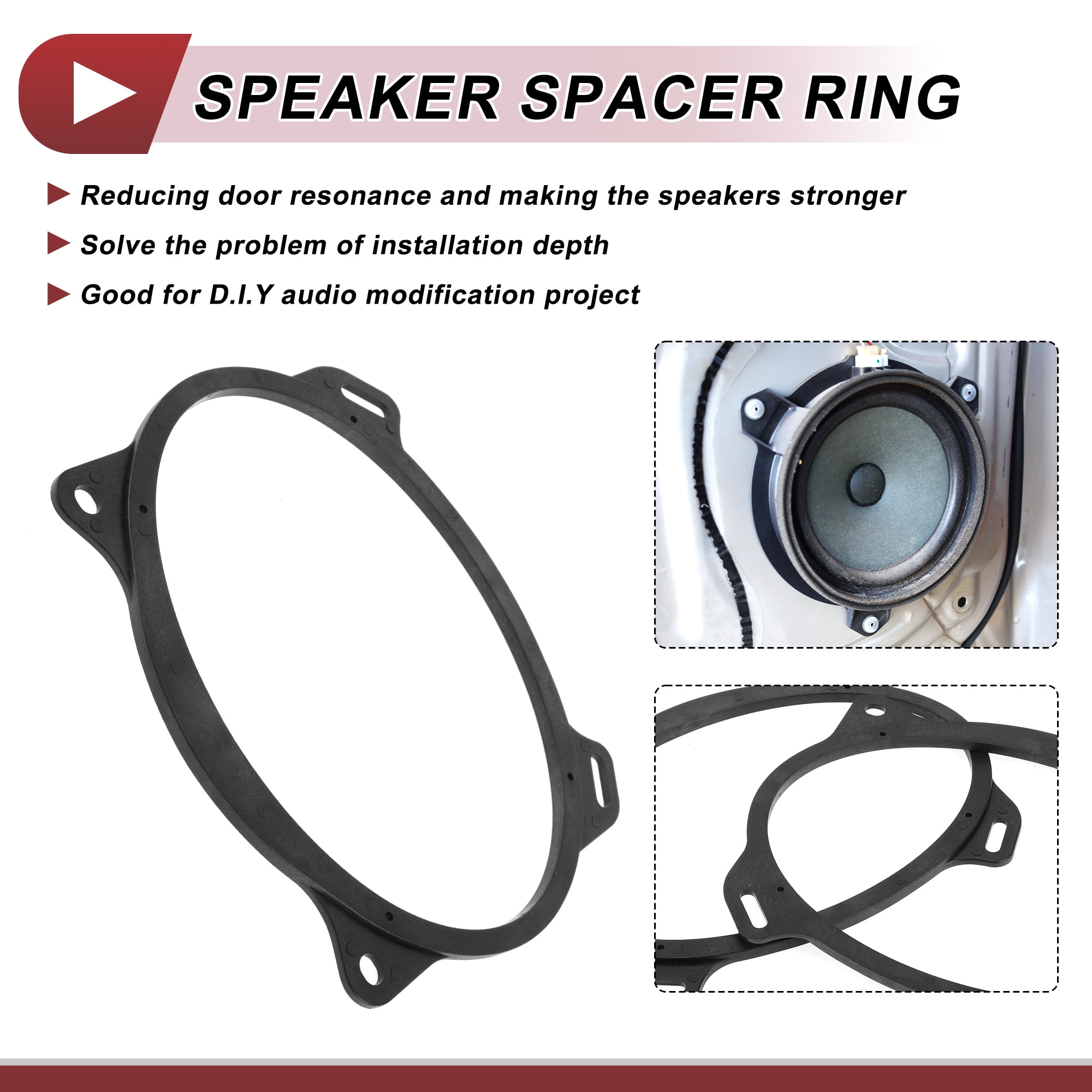 Unique Bargains 2 Pcs Audio Coaxial Speaker Spacer Ring for Toyota Camry 2002-2011