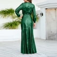 thumbnail image 5 of IROINNID Maxi Dress for Women Solid Color Sleeveless Full Dress Sling V-Neck Dress ,Green, 5 of 5