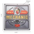 thumbnail image 3 of Embossed Metal Wall Sign 24 Hrs Mechanic On Duty, 3 of 3