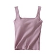 thumbnail image 2 of Fanxing Women's Cotton Tank Top with Build in Bra Adjustable Wider Strap Camisole Basic Cami Tanks Purple,XL, 2 of 8