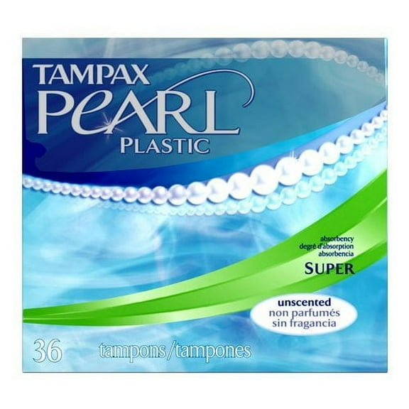 Tampax Pearl With Plastic Super Absorbency Tampons Applicator, Unscented - 36 Ea